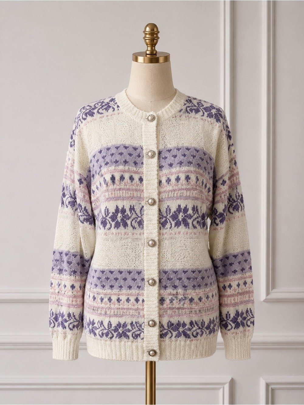 Vintage 90’s Pastel Pointelle Knit Cardigan